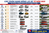 Thay đổi quan trọng về phân hạng bằng lái ô tô từ 2025 học viên cần biết